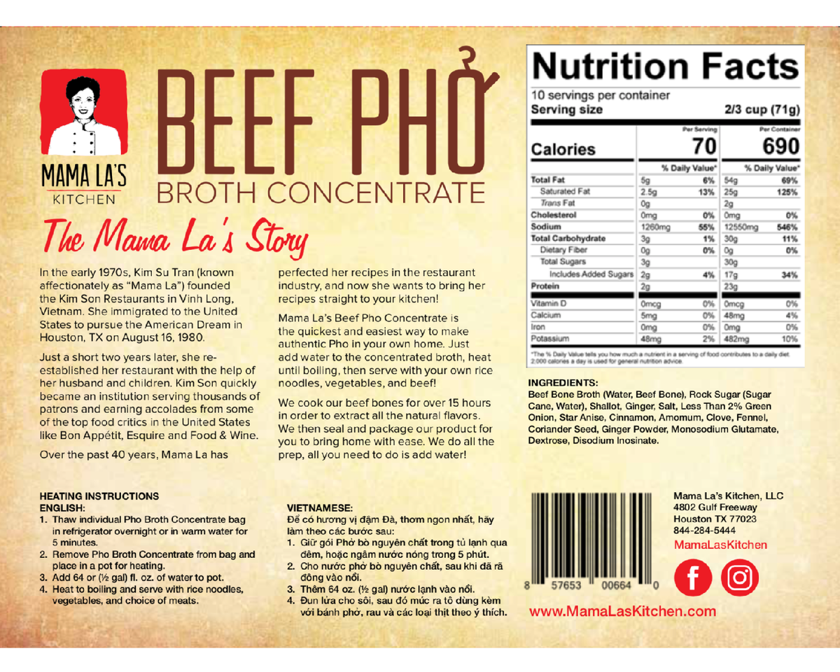 Beef Phở Concentrate 25oz. – Mama La's Kitchen