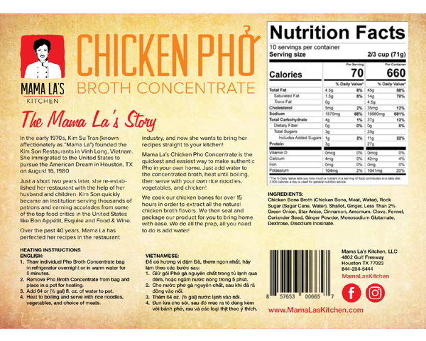 Mama La's Chicken Pho & Rice Noodle Combo