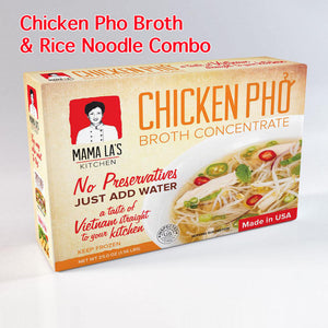 Mama La's Chicken Pho & Rice Noodle Combo