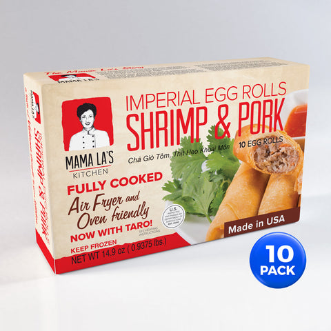Fully Cooked Imperial Shrimp & Pork Egg Rolls - 10 Pack